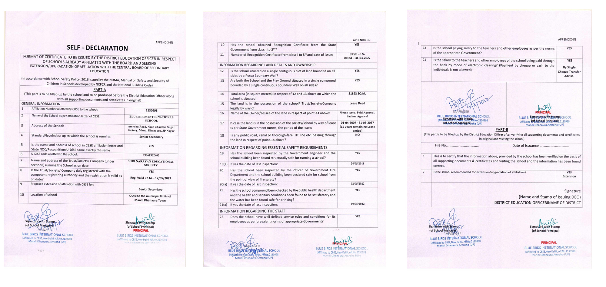 Certificate of Renewal of Society